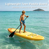 Planche à pagaie gonflable orange tropicale de 9'6'', SUP junior stable de 31'' de large et 5'' d'épaisseur, planche de stand-up paddle légère, 290 cm