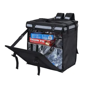 Mochila térmica isolada de entrega térmica, mochila com divisor ajustável, bolsa cooler para entrega de pizza para bicicleta