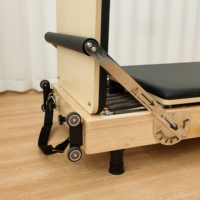 Máquina de Pilates Reformer de Madera de Roble, Plegable, Ajustable, Ecológica, Resistente, Equipo de Ejercicio para Gimnasio en Casa o Profesional