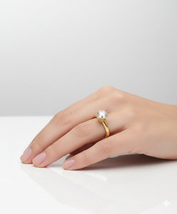 Classic Round Cut Lab Grown Diamond <b>Solitaire</b> <b>Ring</b> 925 <b>Silver</b> / 10KT 14KT 18KT Gold <b>Ring</b> For Women Wear Fashionable <b>Ring</b> - Product Image 4