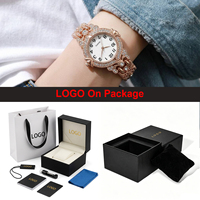 Montre élégante vintage pour femme à strass, personnalisable avec logo, marque privée
