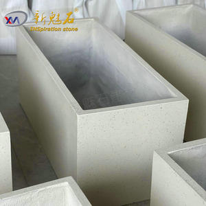 Nuevos Materiales de Construcción de Piedra, Jardinera Prefabricada de Hormigón, Color Gris Claro, HPC, Instalación Artística Municipal, Decoración - Product Image 4