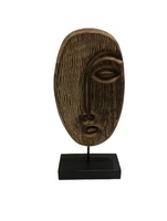Masque tribal africain en bois sculpté à la main, ornement de table, statue ethnique vintage, décoration de bureau pour la maison, le bar, cadeau d'anniversaire