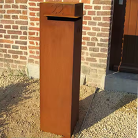 Boîte aux lettres moderne en métal pour jardin extérieur, style vintage, en acier Corten, étanche, autoportante