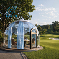 Tenda Kubah PC Outdoor Prefabrikasi Rumah Kubah Geodesik Polikarbonat dengan Pemandangan 360 Derajat untuk Glamping Pod di Resort, Villa, Kafe, dan Acara