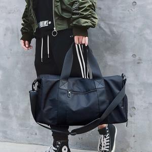 Bolsa de viaje grande resistente personalizada, impermeable, negra, deportiva, de nailon, para gimnasio - Product Image 2