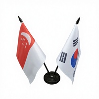 Fournisseur Meilleur vendeur 2026 Drapeaux nationaux du monde Drapeau de table de bureau en polyester Drapeaux de bureau personnalisés Stand ABS PVC Flagepole CUP