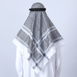 Pañuelo palestino Keffiyeh personalizado de 55 pulgadas con estampado digital transpirable, pañuelo islámico de poliéster para <span class=keywords><strong>hombre</strong></span>, Shemagh, pañuelos étnicos árabes - Product Image 1