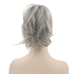 Personalizado personalizado rizado Cola de Caballo cordón corto rizado Cola de Caballo deportes Cola de Caballo diadema para chica blanca - Product Image 1