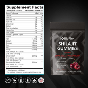 Solilan Private Label HALAL Bio 3-in-1 Himalaya Shilajit Extrakt Gummi zucker frei für Schwangere Ashwagandha Chaga - Product Image 6
