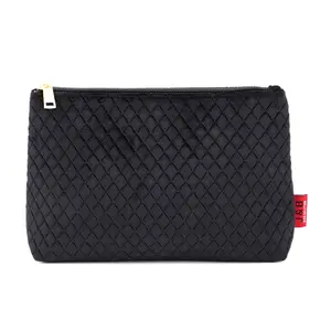 Easy Carry Velvet Quilting Quilted Pattern Skin Classic Style Simple Cosmetic Bag Pouch Make Up Toiletry Article Goods For Lady