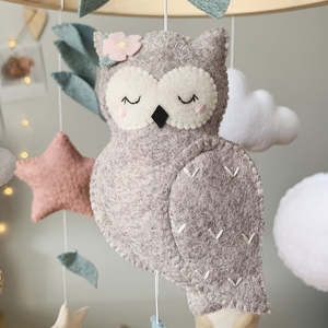 <span class=keywords><strong>Mobile</strong></span> de berceau personnalisé en bois avec animaux de la forêt (hibou, <span class=keywords><strong>renard</strong></span>, lapin, cerf) pour bébé, <span class=keywords><strong>mobile</strong></span> de berceau suspendu bohème, jouet en peluche - Product Image 6
