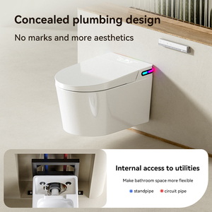 Inodoro Inteligente Eléctrico con Sensor Automático, de Pared, con Control Remoto, Asiento con Calefacción y Descarga por Gravedad, de Cerámica - Product Image 3