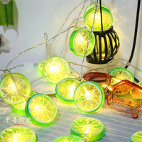 Fruit Citron Tranche Guirlande Lumineuse LED Flash Guirlande Lustre Intérieur Extérieur Éclairage Veilleuse