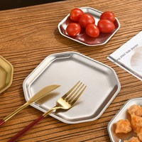 RVS achtkantige schaal 304 kwaliteit modern minimalistisch design huishoudelijke fruitschaal