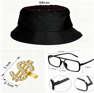 Kit <span class=keywords><strong>de</strong></span> <span class=keywords><strong>Disfraz</strong></span> Hip Hop Años 80 y 90, Accesorios <span class=keywords><strong>de</strong></span> Rapero, Gafas <span class=keywords><strong>de</strong></span> Sol, Sombrero, Cadena, Anillo, Decoración <span class=keywords><strong>de</strong></span> Fiesta <span class=keywords><strong>de</strong></span> Halloween para Hombres y Mujeres, Metal - Product Image 3
