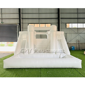 Phổ biến nhất màu trắng thương mại lớp trả lại nhà đôi trượt lâu đài bouncy để mua - Product Image 2