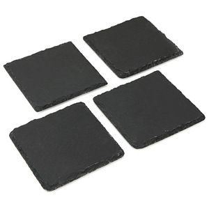 Customized Logo Black Slate Stone <b>Coasters</b> With Engraving Brand Custom Square Stone Cup <b>Coaster</b> <b>for</b> <b>Drink</b> Bar Kitchen - Product Image 5