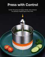 Ensemble de moules à gâteau en acier inoxydable ronds pour plats froids, boulettes de riz, desserts, mousses (3 pièces)