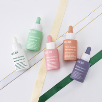 Flacon compte-gouttes cosmétique 15ml- 100ml 1oz coloré givré violet rose jaune bleu plat épaule verre sérum flacons compte-gouttes