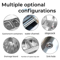 Vente en gros de produits de qualité au prix raisonnable Milk Tea Shop Sweet Shop Établi Équipement pour réfrigérateur Table en acier inoxydable Water Bar Console