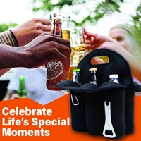 Paquete de seis bolsas de cerveza con abridor de botellas, Enfriador de botellas aislado, soporte para cerveza, paquete de 6 bolsas de neopreno para cerveza