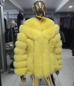 RXFurs pellicciaio stile Vintage pelliccia di lusso da donna capospalla taglie forti cappotti per signore vera pelliccia di volpe cappotto invernale - Product Image 4