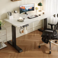 Bureau d'angle électrique moderne en métal à hauteur réglable pour le bureau à domicile, l'étude et le jeu sur ordinateur