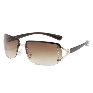 1024 Lunettes de soleil élégantes sans monture les plus vendues sur <span class=keywords><strong>Amazon</strong></span> pour femmes et hommes - Style millennial chic, monture carrée, accents diamant, UV400 - Product Image 5