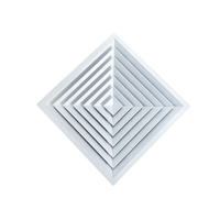 Diffuseur d'air de ventilation carré blanc en aluminium à montage au plafond, grille d'évacuation flexible, économie d'énergie, retour CVC