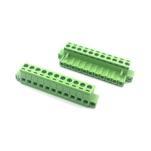 Màu xanh lá cây 5.08 Pitch <span class=keywords><strong>Brass</strong></span> khối thiết bị đầu cuối với nữ tai nối 4P pluggable bài rãnh vít chất lượng cao vật liệu đồng thau - Product Image 6