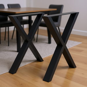 Patas de mesa de acero en forma de X de 28x24 pulgadas, resistentes, para mesa de comedor, juego de 2 - Product Image 2