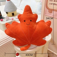 Jouets en peluche personnalisés Nouveauté Automne : Peluche feuille d'érable et feuille de ginkgo, rembourrée en éponge, coussin réconfortant et pendentif décoratif pour la maison