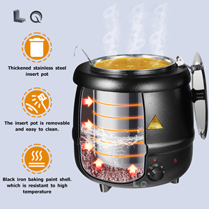 Olla Eléctrica Grande de Acero Inoxidable 201 de 10L para Restaurante, Servicio de Buffet para Hotel, Contenedores Aislados para Sopa Caliente - Product Image 3