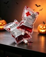 Pochette à bec verseur pour cadeau d'Halloween, sac à boisson imprimé sur mesure, emballage de boisson, sac de sang avec bec verseur, sac à liquide réutilisable