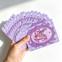 Cartes de tarot traditionnelles de haute qualité, rose violet, avec boîte à couvercle et base, fabriquées en usine