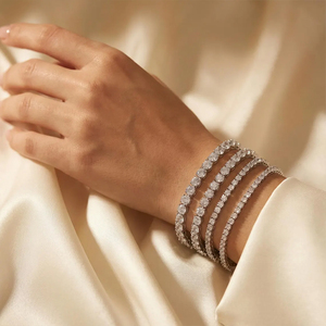 Pulsera Ajustable de Plata de Ley 925 con Circonita Cúbica de Fila Única y Engaste de Puntas, Tamaños Múltiples 2.0-5.0mm, Fabricación Personalizada - Product Image 2