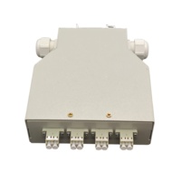 Kotak Terminal Serat Optik 4 Port 8 Core LC Multimode Gigabit DIN Rail Kompatibel OM1 OM2 untuk Pemantauan Keamanan & Jaringan Kampus