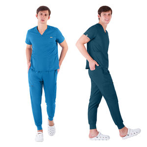 Traje de uniforme de hospital blanco de clínica médica de cintura alta pantalones de trabajo reutilizable personalizado Scrub Jogger estilo Doctor enfermería Scrub Sets - Product Image 6