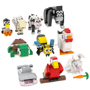 Lindo Juego de Bloques de Construcción de Animales Miniatura: <span class=keywords><strong>Cocodrilo</strong></span>, Pingüino, Vaca, Tortuga, Conejo, <span class=keywords><strong>Orangután</strong></span>, Oveja, Abeja, Gallina, Juguetes para Niños MOC3040 - Product Image 1