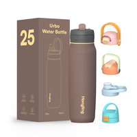 Bouteille d'eau urbaine Hong Ling de 25 oz avec système de boisson hygiénique, personnalisez votre combinaison de couleurs, fabriquée avec des matériaux de qualité alimentaire sûrs