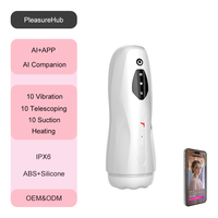 OEM KI-App-gesteuerter 6-in-1 Automatischer Masturbator für Männer mit Teleskop-Saugfunktion, Heizung und LCD-Display – Sexmaschine für Erwachsene von PleasureHub