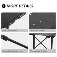 Table de cuisine pliante en aluminium pour pique-nique et barbecue, réglable en hauteur, portable, tactique, ultralégère, pour le camping, pliable, IGT