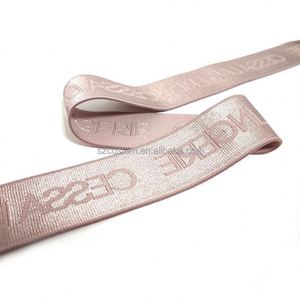 Gold Custom Jacquard Elastic <b>Webbing</b> Ribbon Spandex/Nylon Oeko-Tex Certified for Garment/Shoes/Underwear - Product Image 3