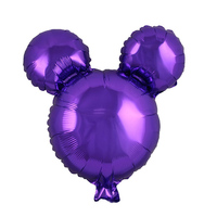 Décorations de fête d'anniversaire pour enfants, ballons en feuille d'aluminium de 24 pouces, grands personnages de dessins animés, ballons en forme de tête de Mickey argentés