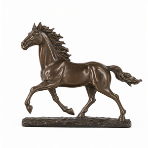 Estatua de Caballo Corriendo de Resina con Efecto Bronce Personalizada para Decoración del Hogar y la Oficina - Product Image 2