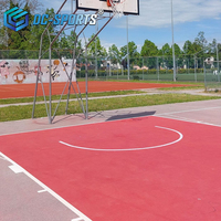 Revêtement de sol pour terrain de basket en PU silicone, directement de l'usine, surface de terrain sportif multi-usages pour les écoles et les stades