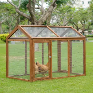 Casa de pollos impermeable para exteriores, cerca grande de madera para el hogar, suministros de cría de conejos