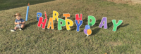 Panneau de jardin personnalisé en Coroplast durable avec lettres Joyeux Anniversaire 18x24, résistant aux intempéries et aux décolorations, pour affichage en extérieur lors de fêtes d'anniversaire