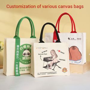 Customized logo Modern Fashion Three-dimensional Large Capacity Eco Friendly Foldable Sturdy Canvas <b>Tote</b> <b>Bag</b> for Women - Product Image 1